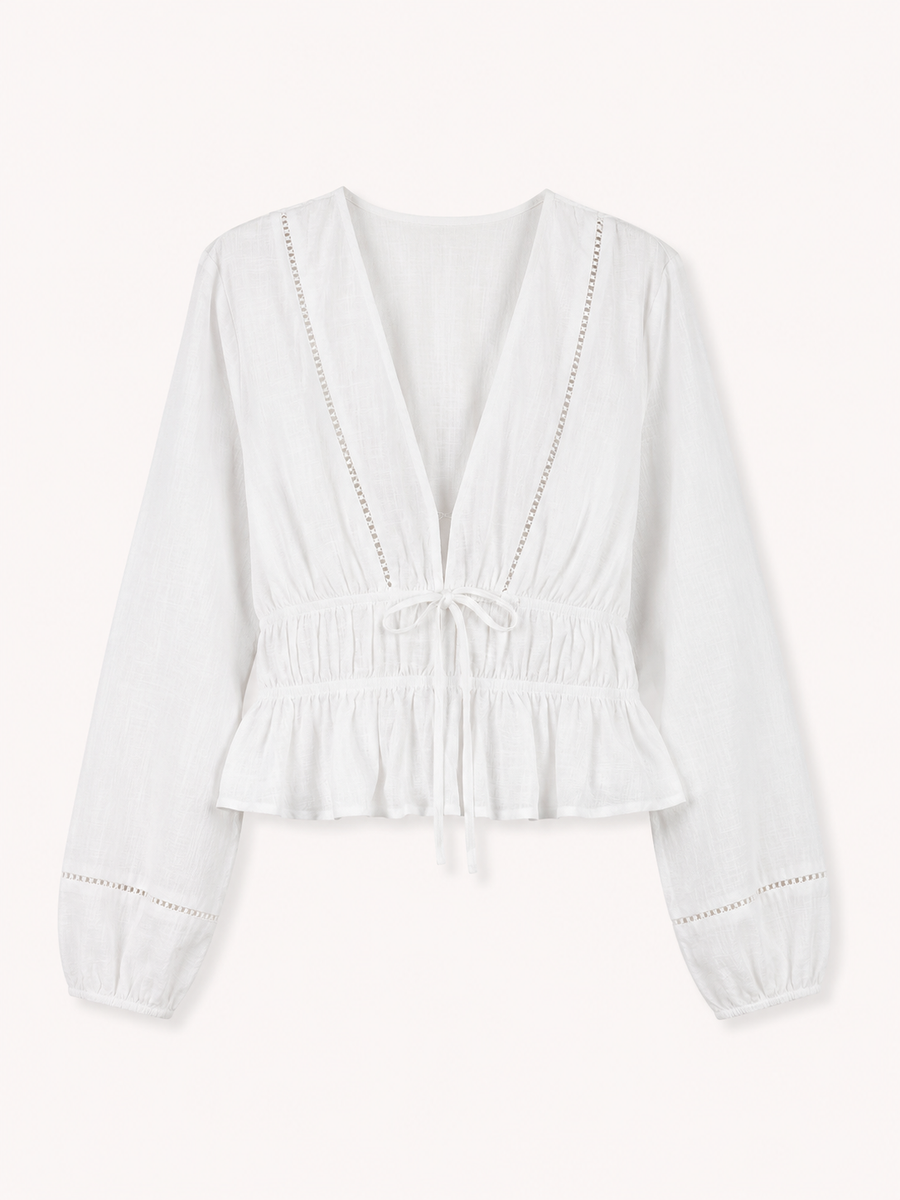 Vera V-Neck Bow Blouse