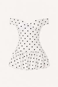 Mila Off-Shoulder Polka Dot Mini Dress