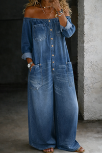 Celia - Off Shoulder Long Sleeve Jumpsuit
