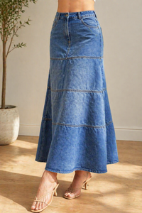 Loxley - Mid-Length Denim Skirt