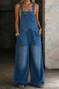 Riva - Elastic Waist Denim Jumpsuit