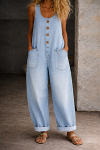Nola - Vintage Washed Cotton Denim Overalls