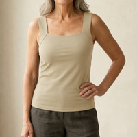 Calloway | Women's Square Neck Built-In Bra Tank Top