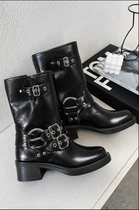 Gwendolyn | Women's Buckle Black Ankle Boots