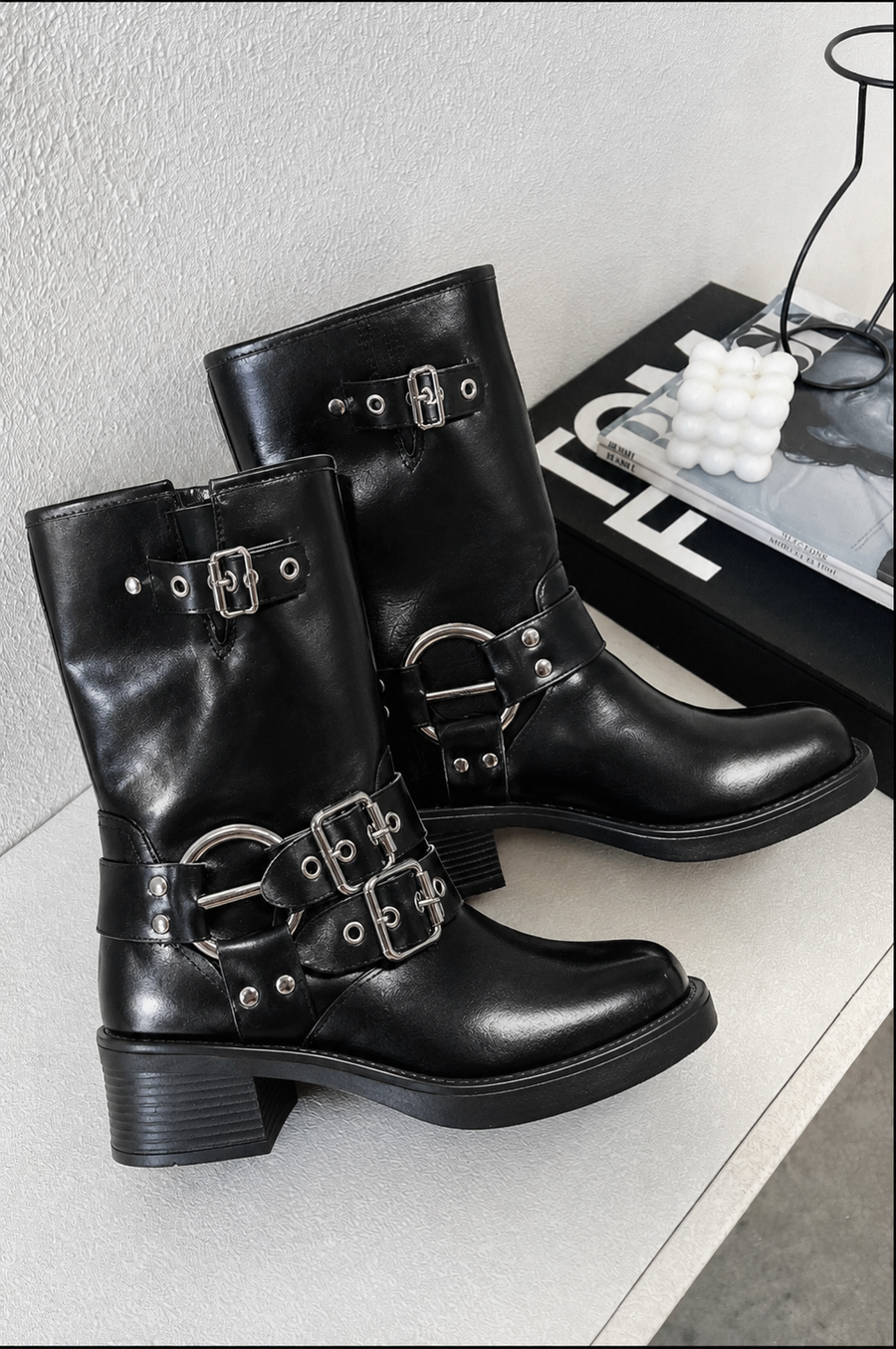 Gwendolyn | Women's Buckle Black Ankle Boots