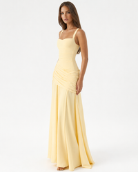 Kira – Ruched Square Neck Maxi Dress
