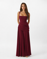 Kira – Ruched Square Neck Maxi Dress