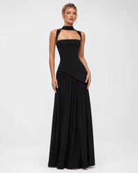 Kirsty – Corset Maxi Dress with Scarf