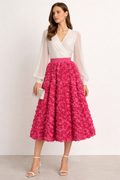 Vaiva 3D Floral Midi Skirt