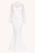 Two-Piece Sheer Sleeve Maxi Dress
