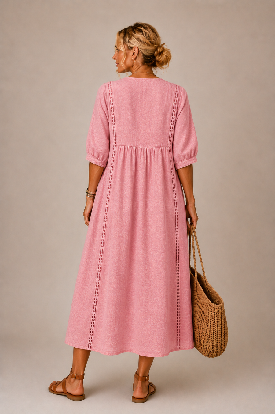 Steffi - Linen Blend Summer Midi Dress
