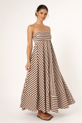 Alvera Striped Strapless Maxi Dress