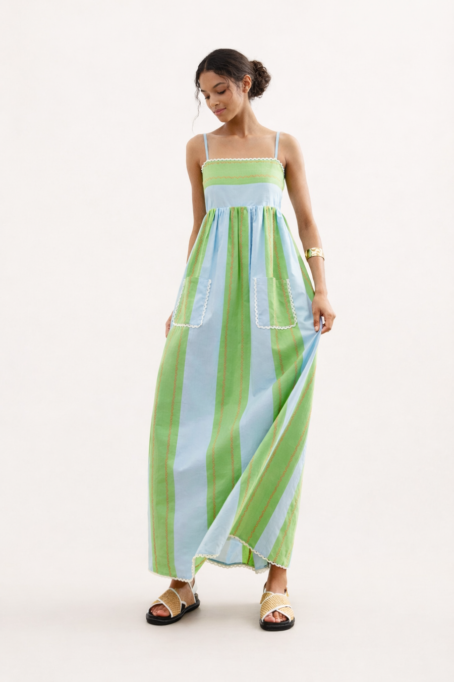Liora Striped Maxi Dress with Straps