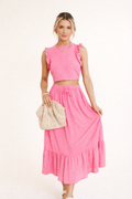 Arlet Ruffled Crop Top and Skirt Set