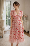 Eda Embroidered Tulle Midi Dress