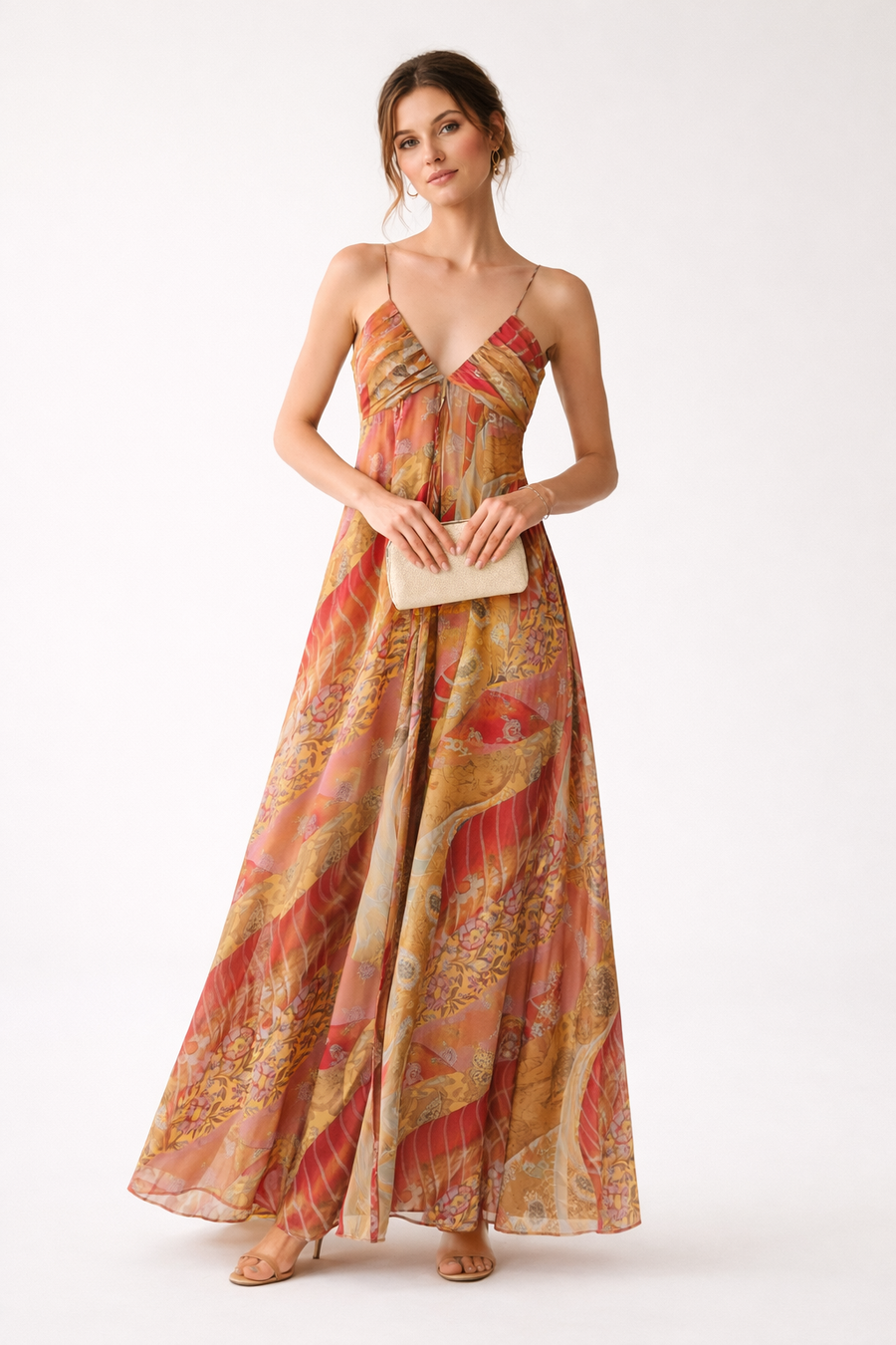 Ragnhild Strappy V-Neck Maxi Dress