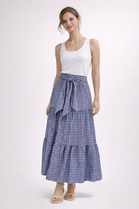 Ailsa Plaid Tiered Maxi Skirt