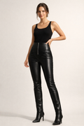 Martina Leather-Effect High-Waist Pants