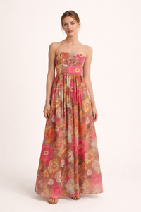 Tifanny Strapless Floral Maxi Dress