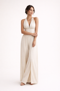 Arelia Halter Set with High-Waist Wide-Leg Pants