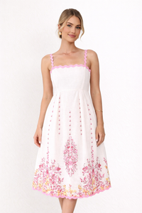 Natalia Printed Strappy Midi Dress
