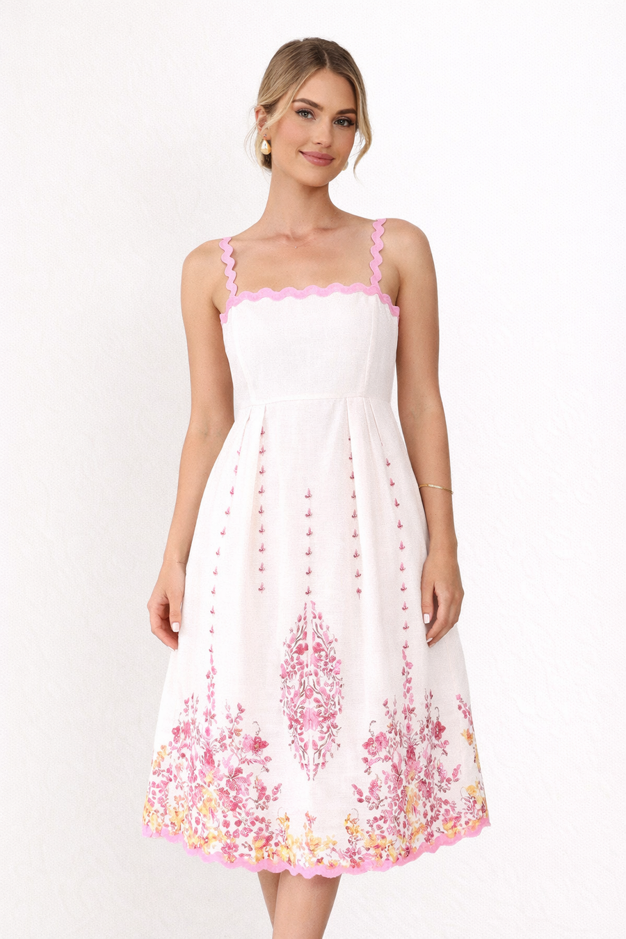 Natalia Printed Strappy Midi Dress