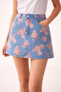 Letty Floral Denim Skirt