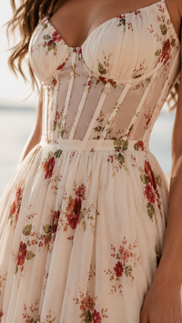 Queniva – Romantic Floral Barcelona Maxi Dress