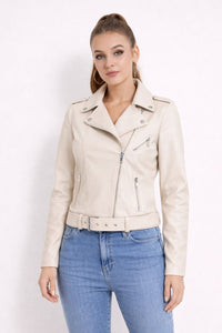 Kireya Faux Leather Jacket with Side Zip