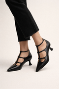 Noemie Pointed-Toe Strappy Heels