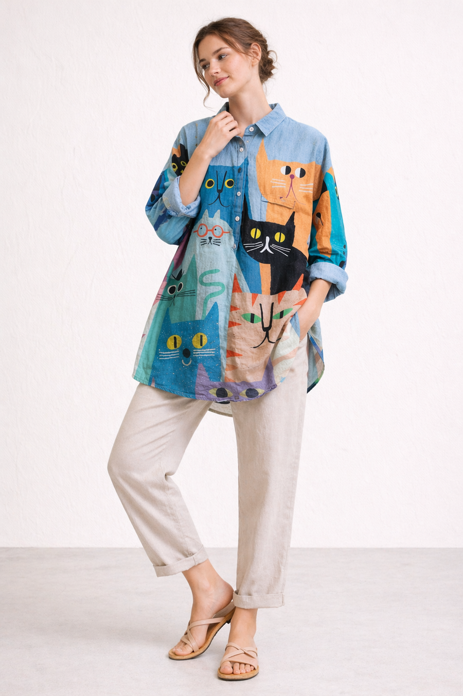 Gerlinde Printed Long Sleeve Blouse