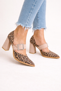 Virela Leopard Buckle Block Heel Shoes