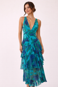 Domenica Chiffon V-Neck Maxi Dress