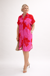 Nina Floral Midi Shirt Dress