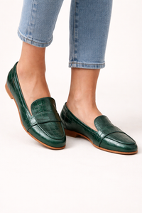 Kireth Flat Leather-Effect Loafers