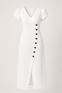 Gisela V-Neck Button Midi Dress