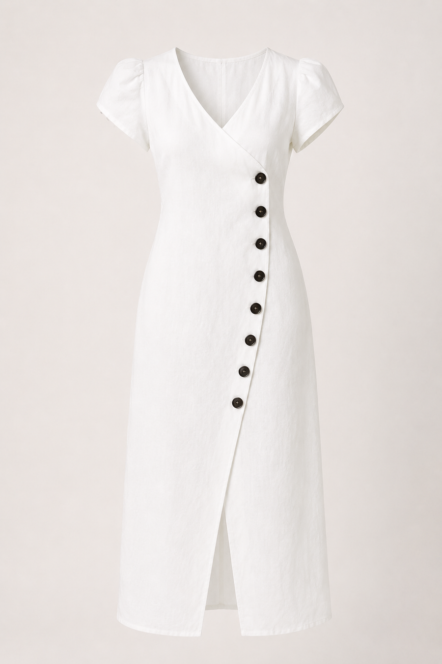 Gisela V-Neck Button Midi Dress