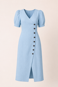 Gisela V-Neck Button Midi Dress