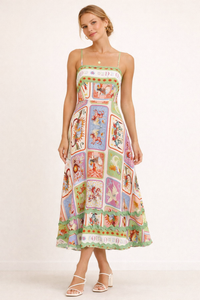Valeria Artistic Print Maxi Dress