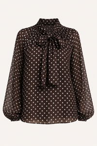 Hannelore Polka Dot Bow Blouse