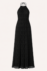 Tilda Pleated Halter Maxi Dress