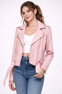 Arelia Faux Leather Jacket with Belt