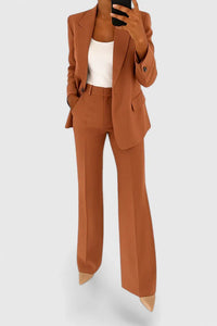 Palynette | Elegant Two-Piece Suit Set Brown