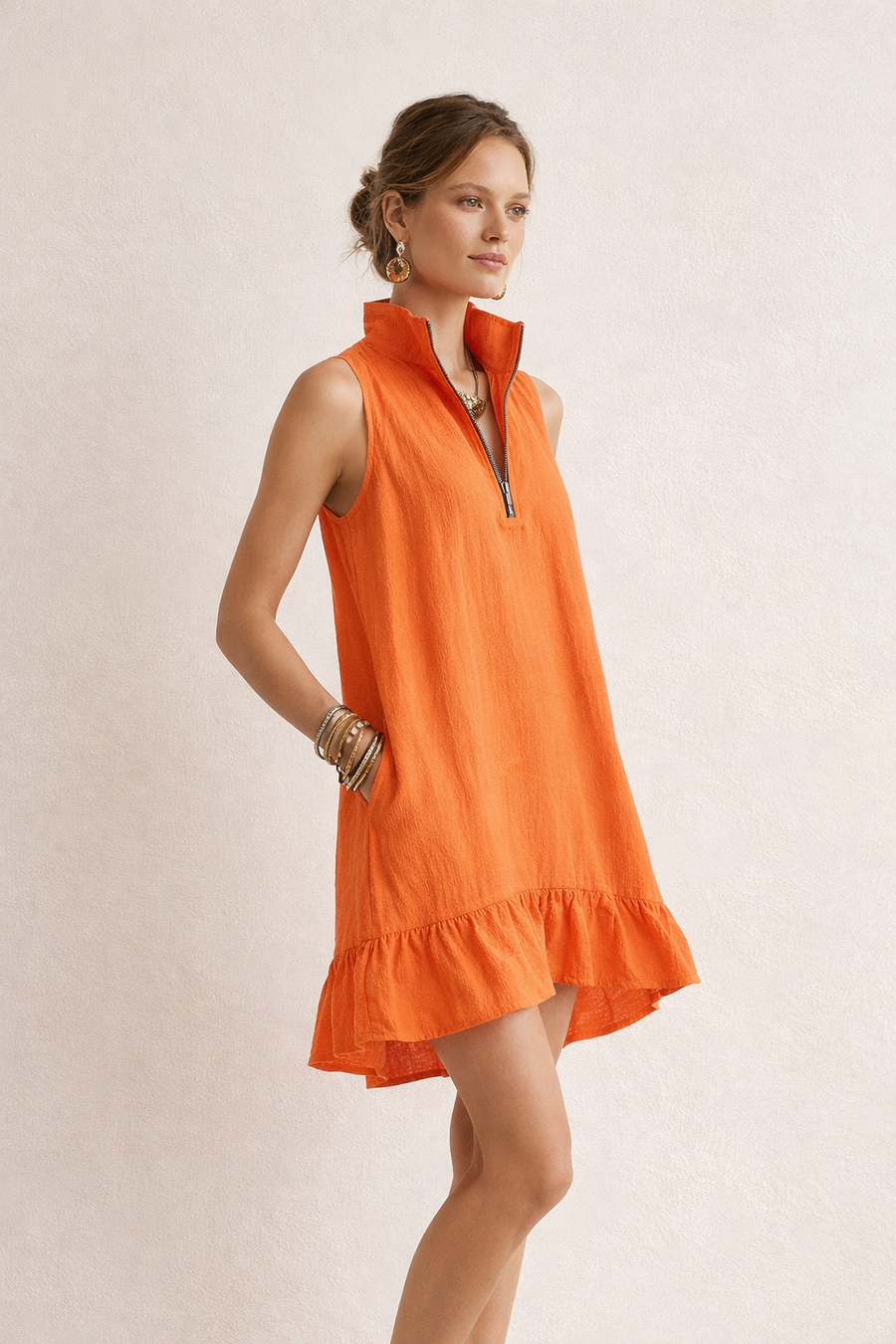 Susanna Sleeveless Zip Mini Dress