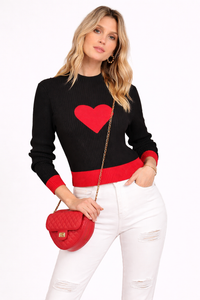 Liis Center Heart Knit Sweater