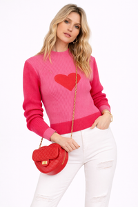 Liis Center Heart Knit Sweater