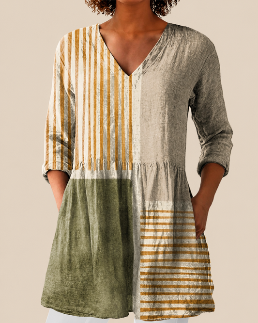 Peggy – Long Blouse with Statement Pattern
