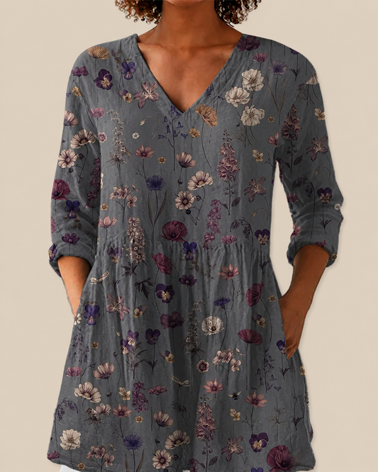 Tasha – Long Blouse with Statement Pattern