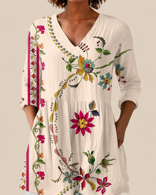 Florrie – Long Blouse with Statement Pattern