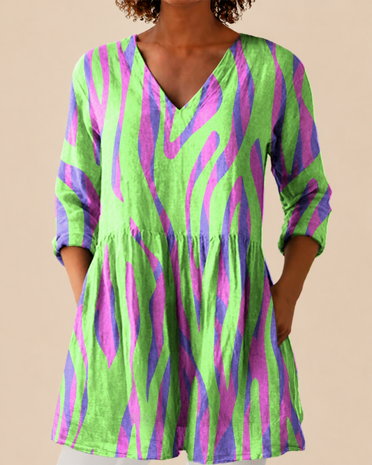 Frances – Long Blouse with Statement Pattern